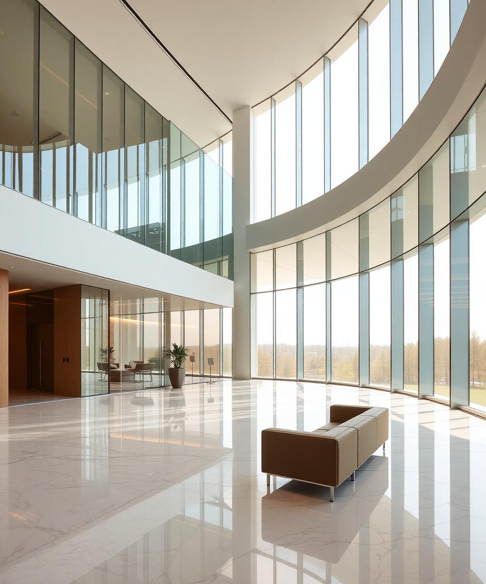 Hall d'accueil d'un bureau corporatif moderne